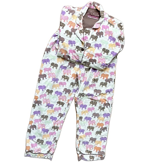 Colorful Elephants Pajama Set ~ M/L - Picture 15 of 16